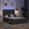 vidaXL Cama com arruma&ccedil;&atilde;o e LED Cinza Escuro 140 x 190 cm Poli&eacute;ster