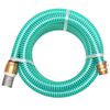 vidaXL Mangueira de suc&ccedil;&atilde;o com conectores de lat&atilde;o 4 m 25 mm verde