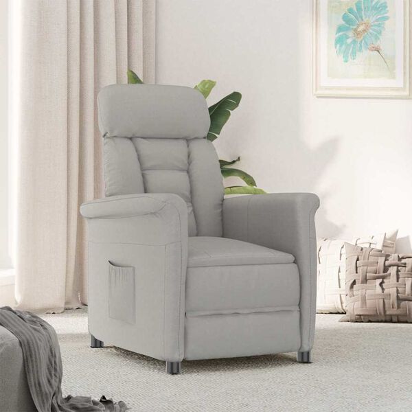 vidaXL Cadeira Recliner Cinza Claro Cinzento-claro 70.5 x 96.5 x 95 cm
