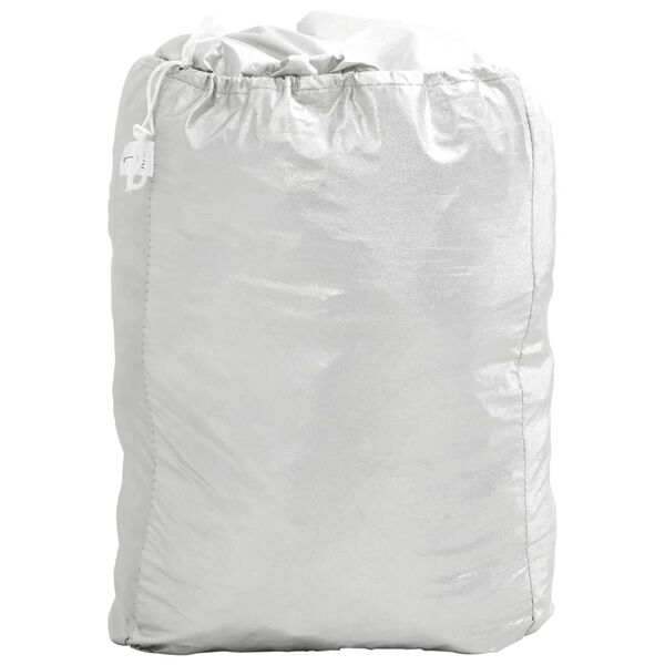 vidaXL Cobertura carro p/ Sedan c/ cintas de fivela XXL PEVA prateado