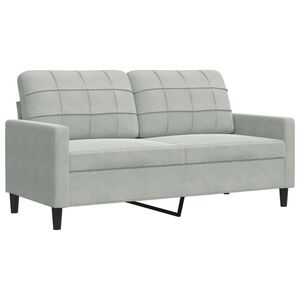 vidaXL Sof&aacute; de 2 lugares 140 cm veludo cinza-claro