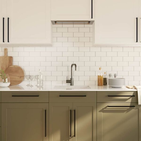 vidaXL Puxadores para m&oacute;veis 5 pcs 320 mm a&ccedil;o inoxid&aacute;vel preto