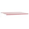 vidaXL Toldo retr&aacute;til Vermelho e Branco 600 &times; 350 cm