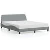 vidaXL Estrutura de cama Dover 152x203 cm tecido cinzento-claro