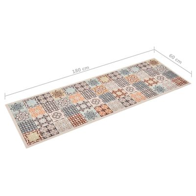 vidaXL Tapete de cozinha lavável com design mosaico colorido 60x180 cm