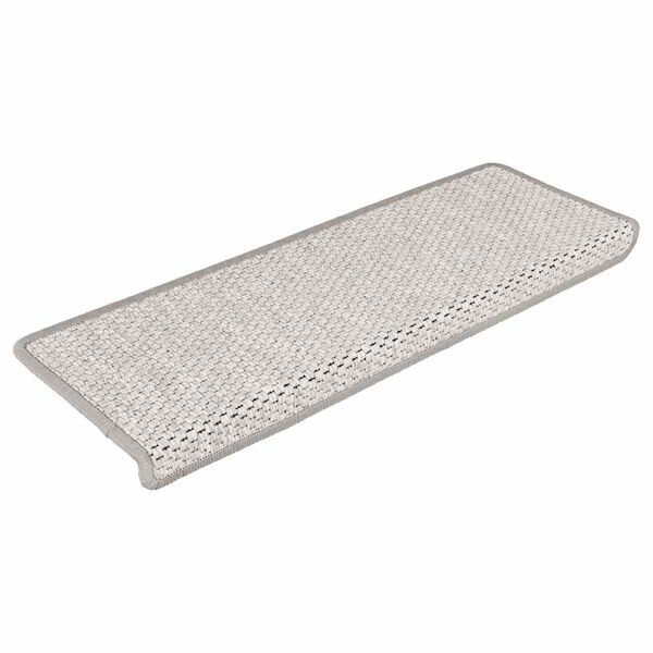 vidaXL Tapetes escada adesivos aspeto sisal 30 pcs 65x21x4cm platina