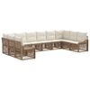 vidaXL Conjunto de Sof&aacute; de Jardim 10 unid. Bege vime PE