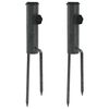 vidaXL Suportes de guarda-sol c/ espig&otilde;es 2 pcs 9x35cm a&ccedil;o galvanizado