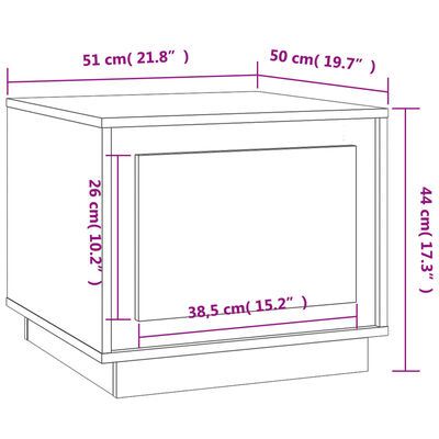 vidaXL Mesa de centro 51x50x44 cm derivados madeira branco brilhante
