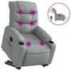vidaXL Poltrona el&eacute;trica reclin&aacute;vel massagens tecido cinzento-claro