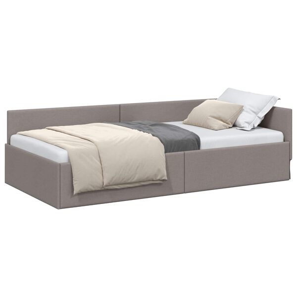 vidaXL Estrutura de Cama de Canto Cinzento-acastanhado 80 cm x 200 cm