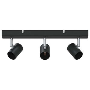 vidaXL Foco de teto com holofotes Preto 38 x 6,5 x 11,5 cm Metal