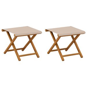 vidaXL Cadeira de Deck 2 pcs Madeira S&oacute;lida de Eucalipto Bege