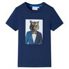 T-shirt de manga curta para crian&ccedil;a azul-escuro 128