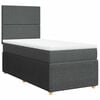 vidaXL Cama com molas/colch&atilde;o 90x200 cm tecido cinzento-escuro