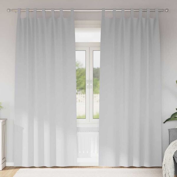 vidaXL Cortinas Blackout com Argolas 2 pcs Cinza Claro 225 x 140 cm