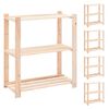 vidaXL 5 unidades arruma&ccedil;&atilde;o 3 prateleiras 80x38x90cm pinho 150 kg