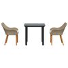 vidaXL Conjunto de Jantar para Jardim com almofada 3 pcs Bege vime PE
