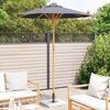 vidaXL Guarda-sol de Jardim Cinza Escuro &Oslash; 270 x 260 cm Bambu