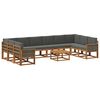 vidaXL Conjunto de Sof&aacute;s para Exterior 11 pcs Natural e Antracite