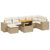 vidaXL 8 pcs conjunto de sof&aacute;s p/ jardim com almofad&otilde;es vime PE bege