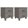 vidaXL Mesas cabeceira HAMAR 2 pcs 40x35x44,5 pinho maci&ccedil;o cinza-claro