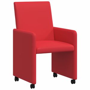 vidaXL Cadeiras de Jantar com Rodas 2 pcs Vermelho 57 x 66 x 94 cm