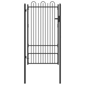 vidaXL Port&atilde;o de Cerca HORST 100 x 175 cm A&ccedil;o Preto Tranc&aacute;vel