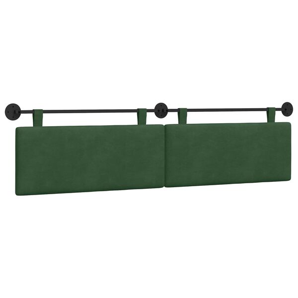 vidaXL Cabeceira Suspensa Liso Verde Selva 210 x 55 x 5 cm