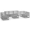 vidaXL 8 pcs conjunto lounge de jardim pinho maci&ccedil;o cinzento