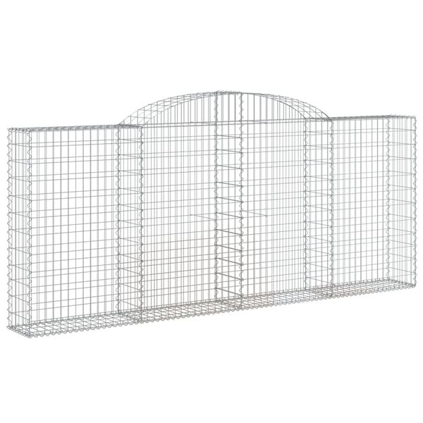 vidaXL Cestos gabi&atilde;o arqueados 2pcs 300x30x120/140cm ferro galvanizado