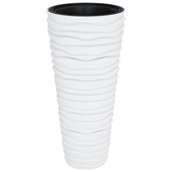 vidaXL Vaso c/ interior remov&iacute;vel 18/45 L + aspeto ranhurado branco