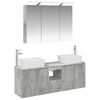vidaXL Conjunto de Arm&aacute;rios para Banheiro 4 unid. Cinzento Cimento