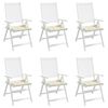vidaXL Almofadões p/ cadeiras jardim 6pcs 40x40x4 cm oxford cor creme