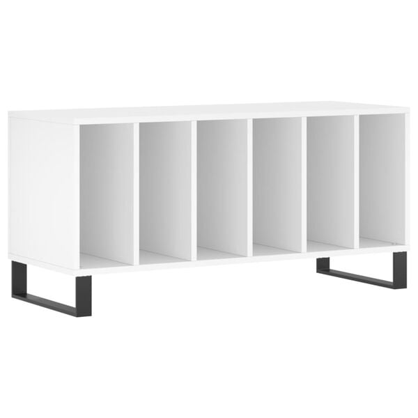 vidaXL Armário para discos 100x38x48 cm derivados de madeira branco
