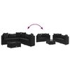 vidaXL 6 pcs conjunto sof&aacute;s de jardim c/ almofad&otilde;es vime PE preto