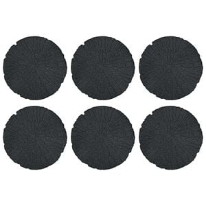 vidaXL Pedra Passo 6 pcs Preto &Oslash; 45 x 1,8 cm Borracha