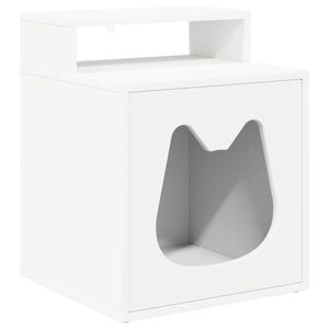vidaXL Casa para Gatos Branco 42,5 x 40 x 53,5 cm Derivados de Madeira