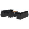 vidaXL Conjunto de Sof&aacute; de Jardim 11 unid. Preto vime PE