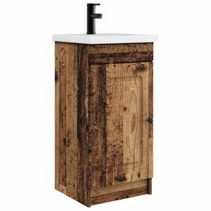 vidaXL Gabinete de banheiro com pia Madeira antiga 42 x 40 x 84,5 cm