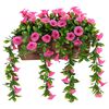 vidaXL Flores Artificiais Vermelho Roxo 55 x 20 x 55 cm PE e A&ccedil;o