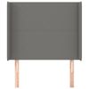 vidaXL Cabeceira cama c/ abas tecido 93x16x118/128 cm cinzento-escuro