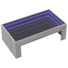 vidaXL Mesa de centro luzes LED Infinity 90x50x30 cm cinzento sonoma