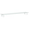 vidaXL Suporte para monitor 100x20x8 cm vidro temperado e metal branco