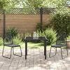 vidaXL Conjunto de Jantar para Jardim 3 pcs Preto A&ccedil;o revestido a p&oacute;