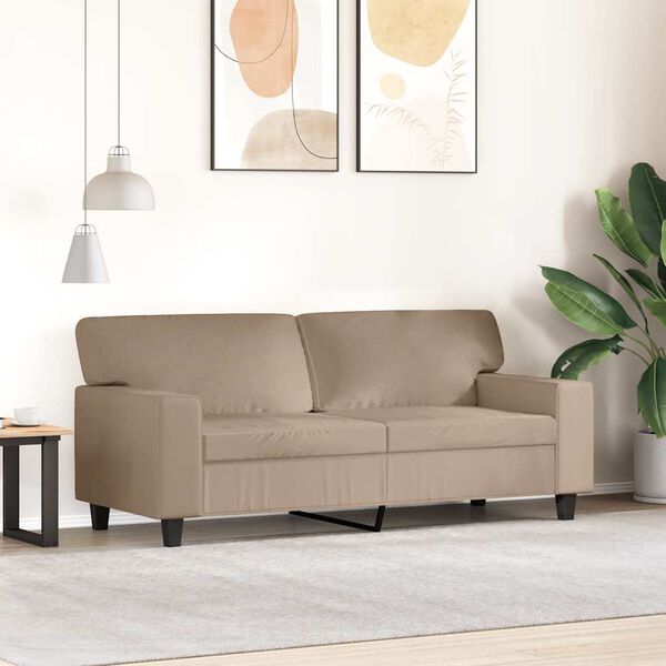 vidaXL Sof&aacute; de 2 lugares 140 cm couro artificial cor cappuccino