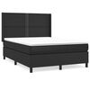 vidaXL Cama com molas/colch&atilde;o 140x200 cm couro artificial preto