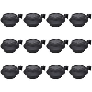 vidaXL Candeeiros solares de exterior LED para veda&ccedil;&otilde;es 12 pcs preto