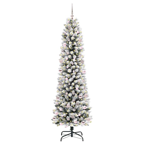 vidaXL &Aacute;rvore de Natal Artificial Branco 240 cm PVC, Metal e Pl&aacute;stico