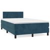 vidaXL Cama box spring colch&atilde;o LED 120x190cm couro artif. azul-escuro